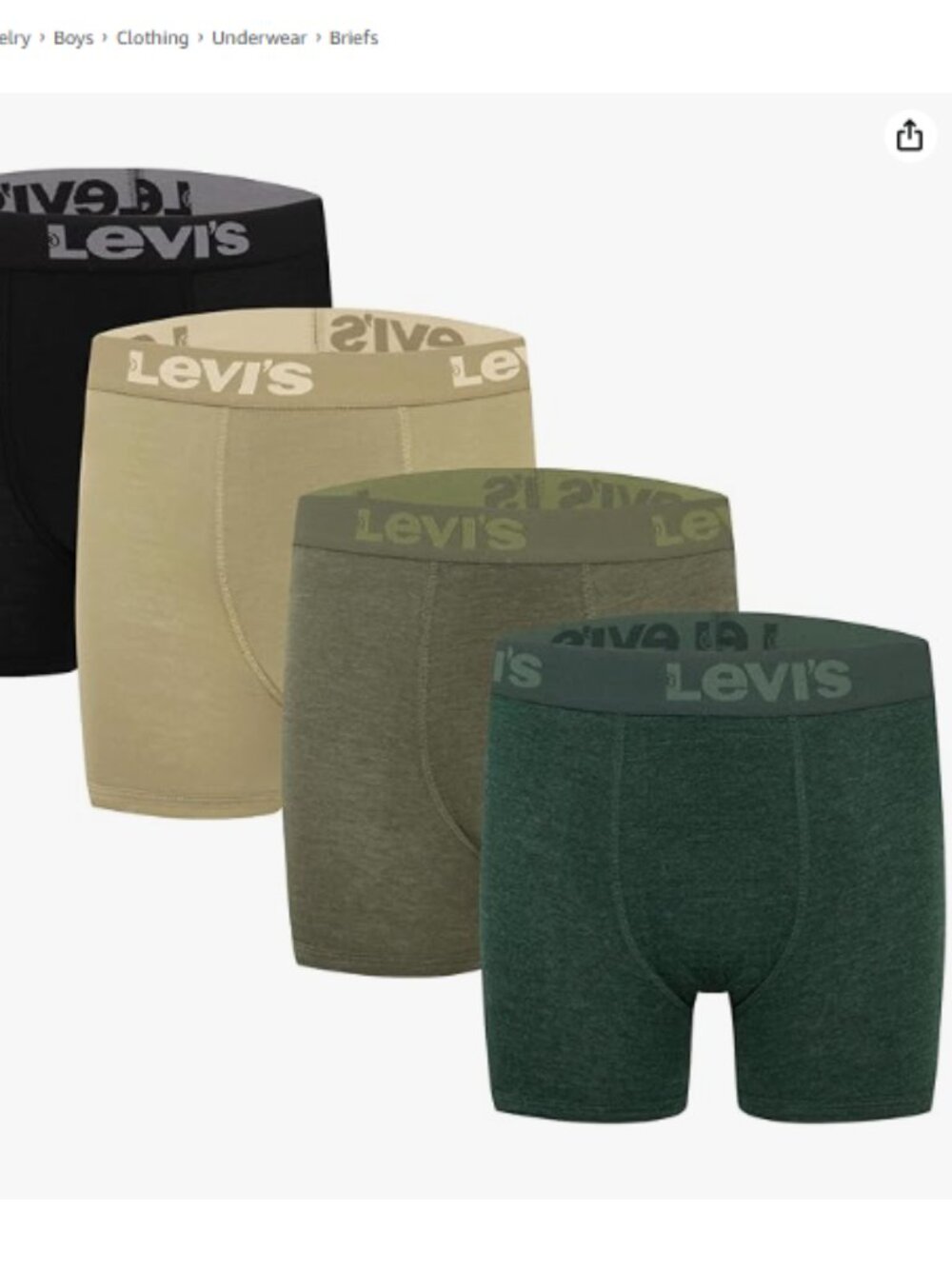 Levi's Boys' Classic Boxer Briefs (4-Pack) - Youth Small